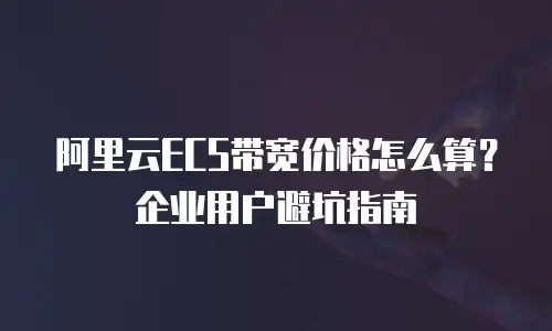阿里云ECS带宽价格怎么算？企业用户避坑指南