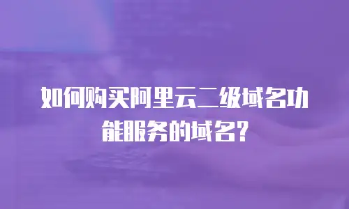 如何购买阿里云二级域名功能服务的域名？