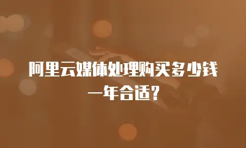 阿里云媒体处理购买多少钱一年合适？