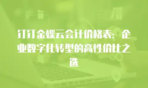 钉钉金蝶云会计价格表：企业数字化转型的高性价比之选