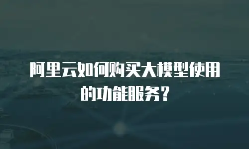 阿里云如何购买大模型使用的功能服务？