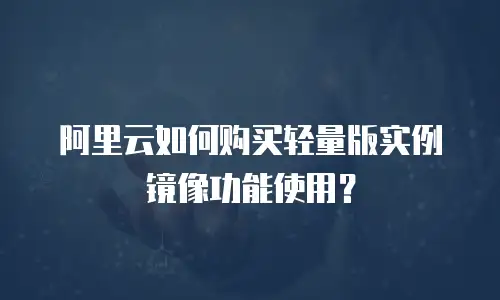 阿里云如何购买轻量版实例镜像功能使用？