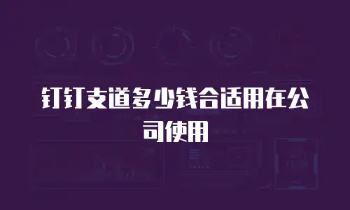 钉钉支道多少钱合适用在公司使用