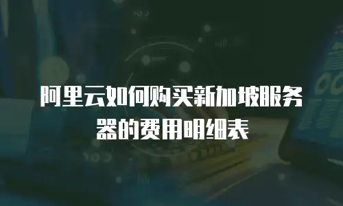阿里云如何购买新加坡服务器的费用明细表