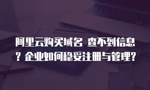 阿里云购买域名 查不到信息？企业如何稳妥注册与管理？