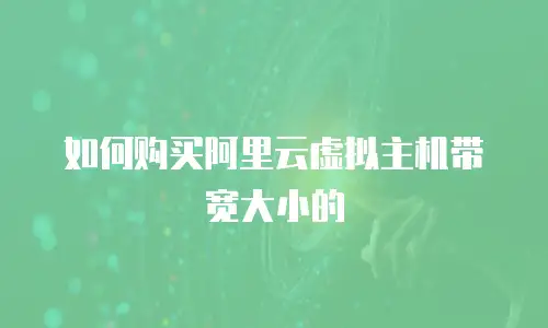 如何购买阿里云虚拟主机带宽大小的