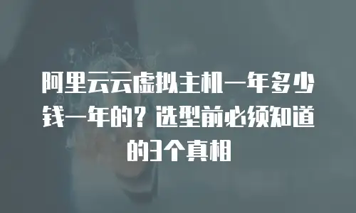 阿里云云虚拟主机一年多少钱一年的？选型前必须知道的3个真相
