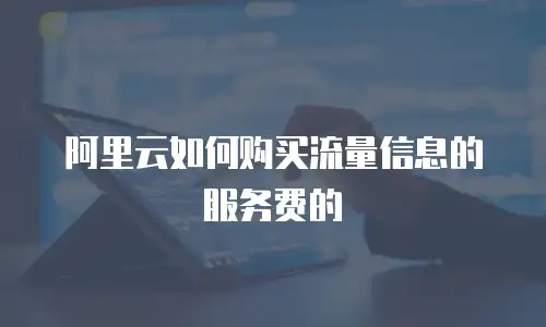 阿里云如何购买流量信息的服务费的