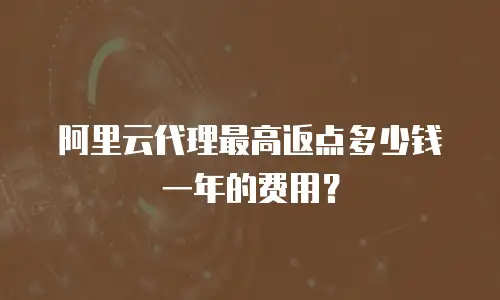 阿里云代理最高返点多少钱一年的费用？