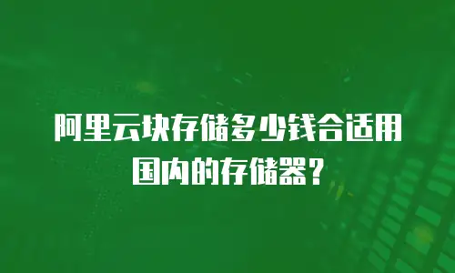 阿里云块存储多少钱合适用国内的存储器？