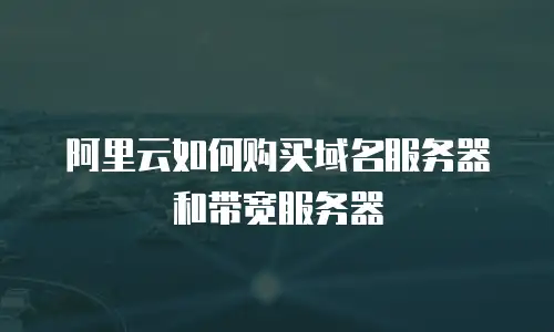 阿里云如何购买域名服务器和带宽服务器