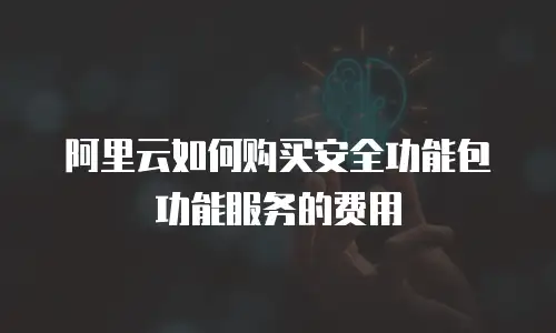 阿里云如何购买安全功能包功能服务的费用