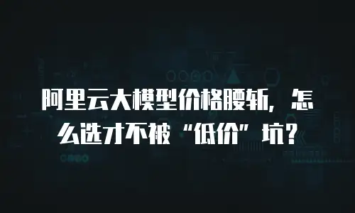 阿里云大模型价格腰斩，怎么选才不被“低价”坑？