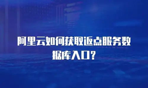 阿里云如何获取返点服务数据库入口？