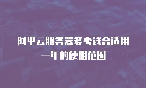 阿里云服务器多少钱合适用一年的使用范围