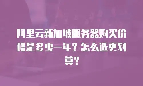 阿里云新加坡服务器购买价格是多少一年？怎么选更划算？