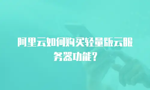 阿里云如何购买轻量版云服务器功能？