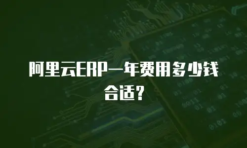 阿里云ERP一年费用多少钱合适？