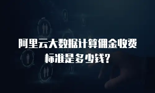 阿里云大数据计算佣金收费标准是多少钱？
