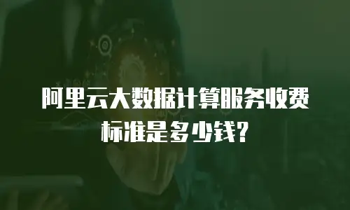 阿里云大数据计算服务收费标准是多少钱？