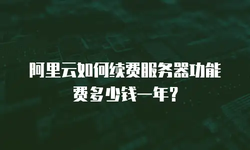 阿里云如何续费服务器功能费多少钱一年？