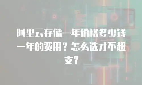 阿里云存储一年价格多少钱一年的费用？怎么选才不超支？