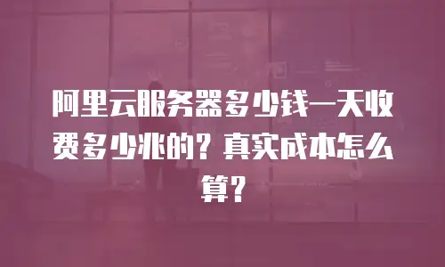 阿里云服务器多少钱一天收费多少兆的？真实成本怎么算？