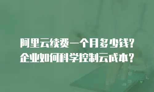 阿里云续费一个月多少钱？企业如何科学控制云成本？