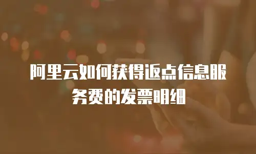 阿里云如何获得返点信息服务费的发票明细