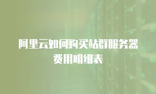 阿里云如何购买站群服务器费用明细表