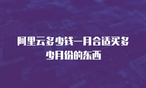 阿里云多少钱一月合适买多少月份的东西