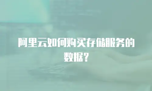 阿里云如何购买存储服务的数据？