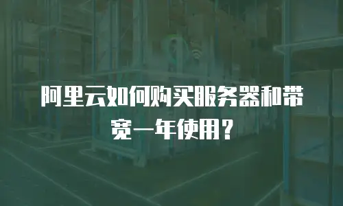 阿里云如何购买服务器和带宽一年使用？
