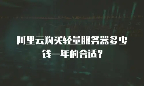 阿里云购买轻量服务器多少钱一年的合适？