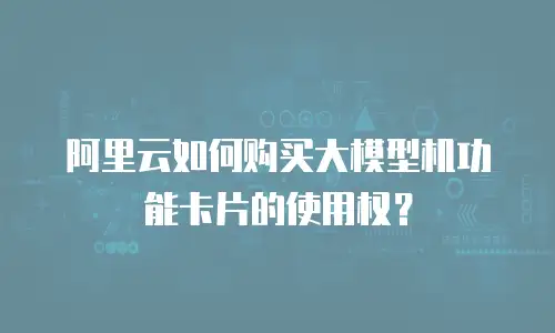 阿里云如何购买大模型机功能卡片的使用权？