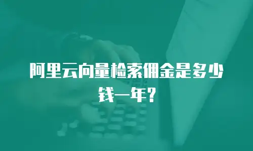 阿里云向量检索佣金是多少钱一年？