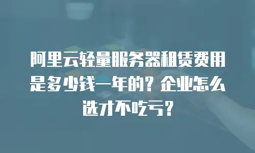 阿里云轻量服务器租赁费用是多少钱一年的？企业怎么选才不吃亏？