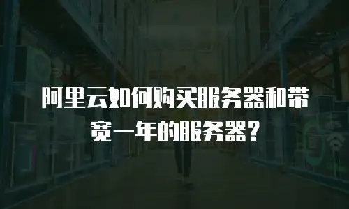 阿里云如何购买服务器和带宽一年的服务器？