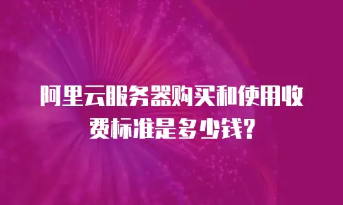 阿里云服务器购买和使用收费标准是多少钱？