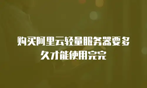 购买阿里云轻量服务器要多久才能使用完完