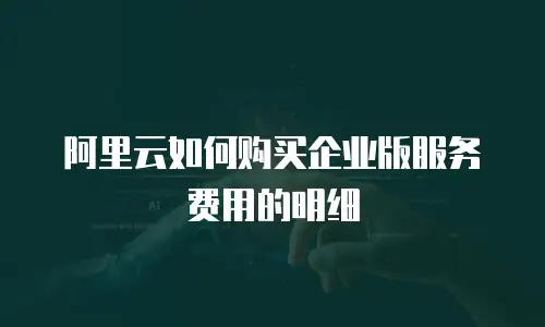 阿里云如何购买企业版服务费用的明细