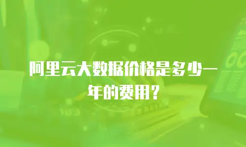 阿里云大数据价格是多少一年的费用？