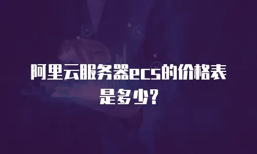 阿里云服务器ecs的价格表是多少？