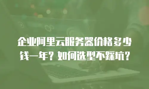 企业阿里云服务器价格多少钱一年？如何选型不踩坑？