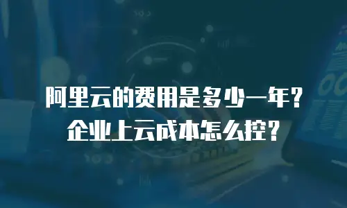阿里云的费用是多少一年？企业上云成本怎么控？