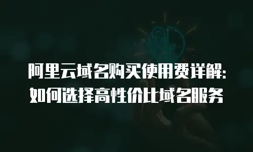 阿里云域名购买使用费详解：如何选择高性价比域名服务