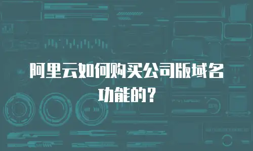 阿里云如何购买公司版域名功能的？