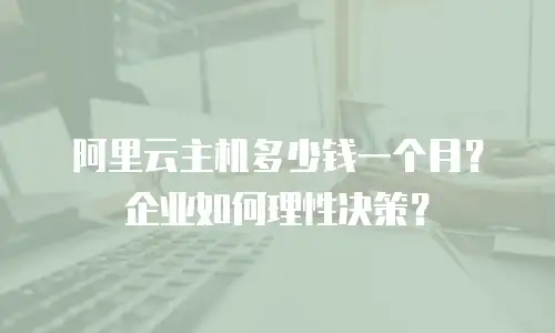 阿里云主机多少钱一个月？企业如何理性决策？