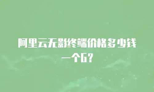 阿里云无影终端价格多少钱一个G？