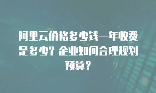 阿里云价格多少钱一年收费是多少？企业如何合理规划预算？